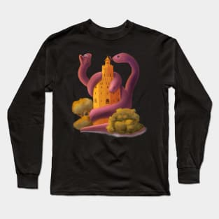 Lyrnaean Hydra attack on Tower of Gold Long Sleeve T-Shirt